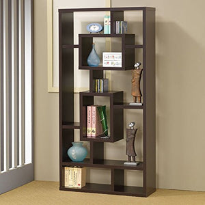 Bookcase for Room - Bookcases and Shelves Furniture Wood Open Modern Storage Unit with Cubes Shelves Cabinet Space Saver Shelving Unit with Boxes Patio Furniture Modern Bookshelf (Espresso)