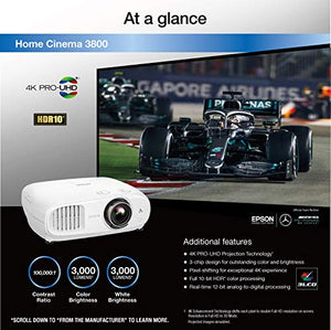 Epson Home Cinema 3800 4K PRO-UHD 3-Chip Projector with HDR