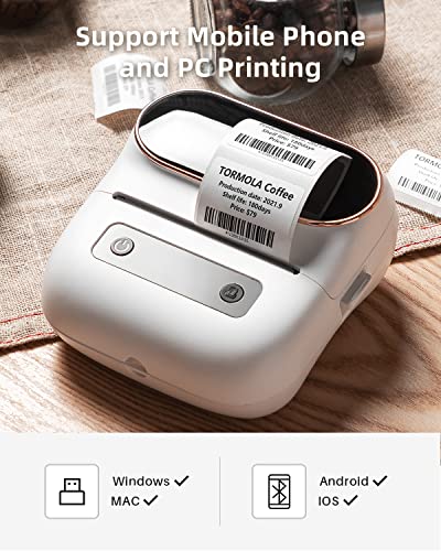 M220 Label Maker, Phomemo's New Flagship 3.14 Inch Bluetooth Thermal Label Printer for Barcode, Address, Labeling, Mailing, File Folder Labels, Easy to Use, Support with Phones&PC, with 3 Roll Labels