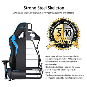 AKRacing Core Series SX Gaming Chair with High Backrest, Recliner, Swivel, Tilt, Rocker and Seat Height Adjustment Mechanisms with 5/10 Warranty - Blue