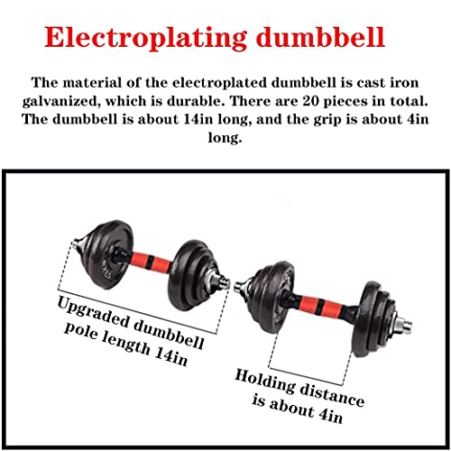 XINQITE 110 LBs Adjustable Dumbbells Barbell Weights Set with Bar, for Indoor Body Workout Fitness Beginners Friendly, Home Gym Lifting Dumbbells Strength Training Equipment (Black-110lbs)