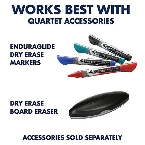 Quartet Easel, Heavy Duty, 70" High, Adjustable, 26" x 34" Whiteboard, Reversible, Flip Chart Holder, Unimate Total Erase, Black Frame (100TE)