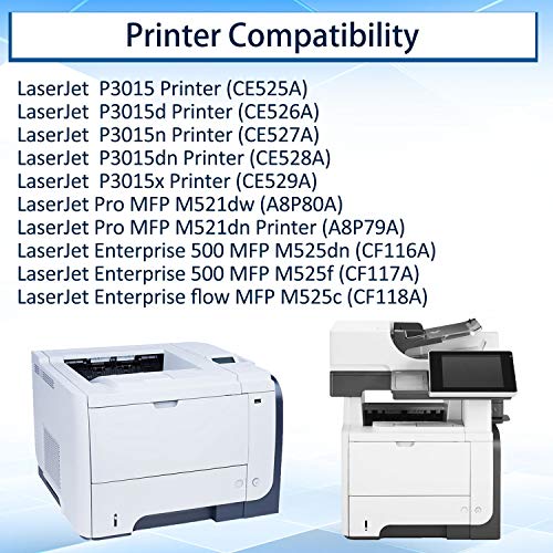 Compatible 2 Pack Black 55X | CE255X High Yield Toner Cartridge Replacement for HP Laserjet P3015 P3015x MFP M521dn;Enterprise 500 MFP M525dn M525;Flow MFP M525c Printer Toner,Sold by CalciuInk.