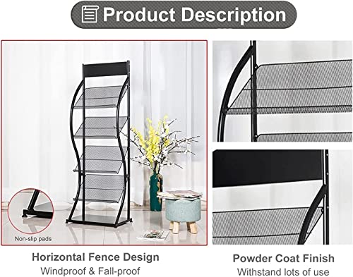 Arazi Floor-Standing Magazine Rack Metal Organizer Stand