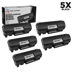 LD Compatible Toner Cartridge Replacement for Dell 331-9805 M11XH High Yield (Black, 5-Pack)