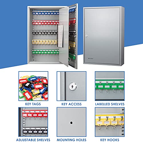 BARSKA CB13236 Key Lock 150 Position Adjustable Key Cabinet Lock Box Grey, 14.75" x 5.5" x 21.75"