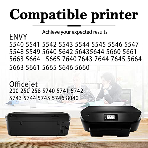 4 Pack 62XL 62 XL Black High Yield Remanufactured Compatible Ink Cartridge Replacement for HP Envy 5644 5660 5661 5663 5664 5665 7640 7643 7644 7645 5664 Mobile Printer