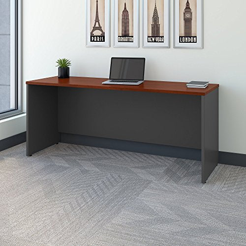 Bush Business Furniture Series C 72W x 24D Credenza Desk in Hansen Cherry