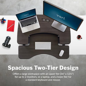 Vari VariDesk Pro Plus 36 - Standing Desk Converter - Adjustable Computer Desk Riser - Espresso Wood