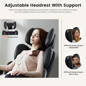 IWMH High Back PU Leather Office Chair with Footrest & Lumbar Cushion