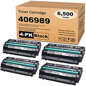 4 Pack 406989 Toner Cartridge Black Compatible SP 3500XA Replacement for Ricoh Aficio SP 3500N SP 3500SF SP 3510DN SP 3510SF Printer Toner