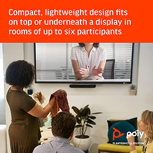 POLY - Studio X30 (Polycom) - 4K Video & Audio Bar - Conferencing System - Small Meeting Rooms - Teams, Zoom (Renewed)