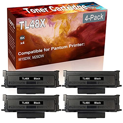 4-Pack (Black) Compatible High Yield TL48X Printer Cartridge use for Pantum M15DW M29DW Printer