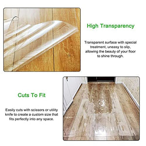 BABYCE Clear Vinyl Plastic Floor Runner Protector - Anti-Slip PVC Chair Mat, Waterproof - 60/70/80/90/100/120cm