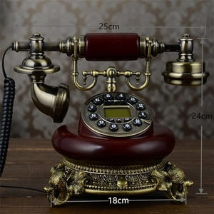 None Antique Fixed Telephone Home Caller ID Landline Phone Resin and Imitation Metal Hands-Free Button Dial Telephones (Color: Style 3) (Style 2)