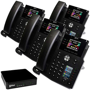 Xblue QB System Bundle with 4 IP9g IP Phones - Auto Attendant, Voicemail, Cell & Remote Extensions, Call Recording - Black (QB1004)