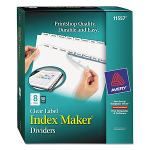 Avery 11557 Index Maker, Laser, Punched, 8-Tabs, 50 ST/BX, 8-1/2-Inch x11-Inch,CL