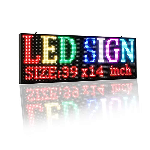 NEW SMD LED SIGN 39" X 14" BRIGHT LED SCROLLING MESSAGE DISPLAY / PROGRAMMABLE BUSINESS ADVERTISING TOOLS