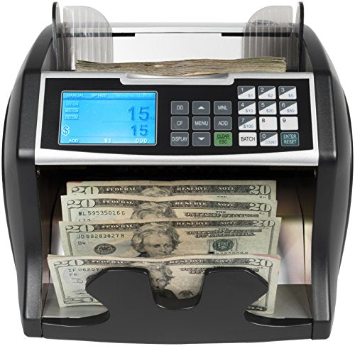 Royal Sovereign High Variable Speed Money Counting Machine, with UV, MG, IR Counterfeit Bill Detector & Front Loader (RBC-4500)