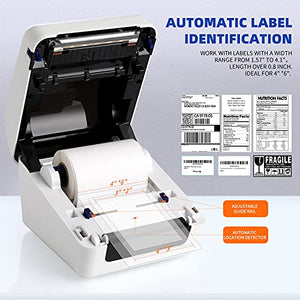 JADENS Bluetooth Thermal Label Printer - Shipping Label Printer for Shipping Packages&Postage, Wireless Printer for iPhone, Android&PC, Compatible with Amazon, Ebay, USPS, 4x6 Label Maker Machine