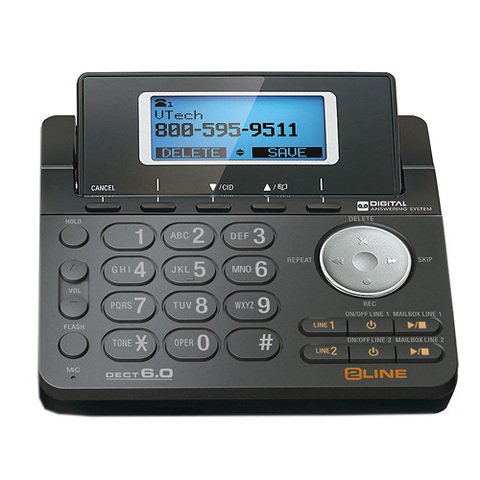 VTech DS6151-11 DECT 6.0 2-Line Expandable Cordless Phone + (7) DS6101-11 Accessory Handset, Black