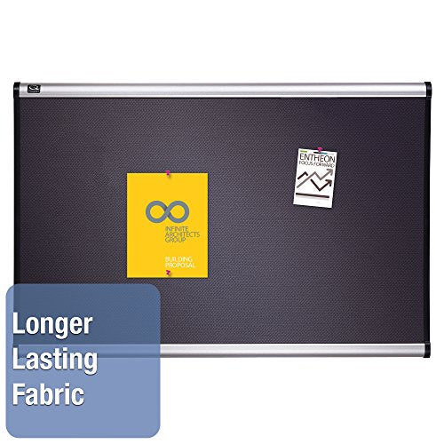 Quartet Bulletin Board, Fabric, 6' x 4', Prestige Diamond Mesh, Aluminum Frame (B447A)