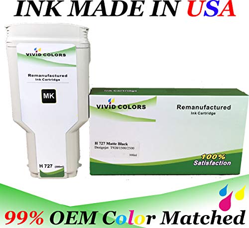 VividColors Set of 6 Remanufactured HP727 300ml Inkjet Cartridges for HP Desingjet T920 Printer