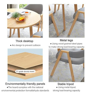 BYJSJY Round Dining Table, Coffee Table and Chair Set - 80cm, Color A2