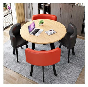 DioOnes Office Conference Table Set - Modern Minimalist Design, 80cm Dining Table with Chairs