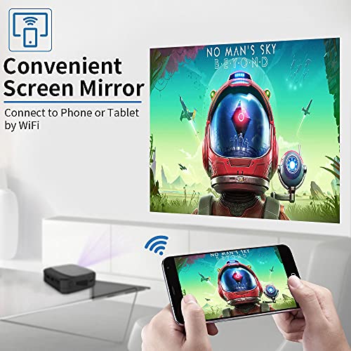 ZCGIOBN Pocket DLP Mini Projector 3D WiFi Full HD 1080P Supported Outdoor Movie Cinema Wireless Airplay Home Theater