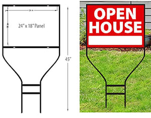 Yard Signs 20 Pack Banjo Frame Sign Holder 1/2in Round Iron Steel, Real Estate Frame Sign Holder, Holding Sign Panel 18x24 Inch, Made in USA, Ship Same Day (20BanJoFrame18x24)