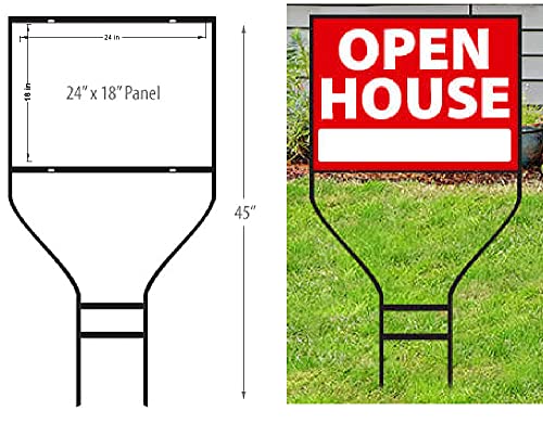 Yard Signs 20 Pack Banjo Frame Sign Holder 1/2in Round Iron Steel, Real Estate Frame Sign Holder, Holding Sign Panel 18x24 Inch, Made in USA, Ship Same Day (20BanJoFrame18x24)