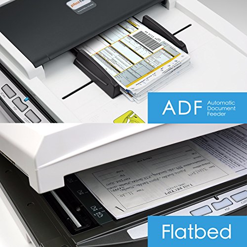Plustek PL4080 - High Speed Versatile Scanner, Flatbed + ADF All in one. with 50 Sheet Document Feeder and A4 Size Flatbed scan Special Design Suit for Multi Folded documents.