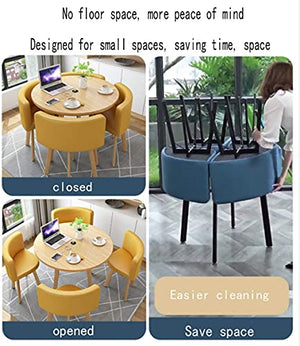 RYSLUX Table and Chair Set, Business Coffee Table Office Set, Round Table Cafe Meeting Room Furniture (Color: )