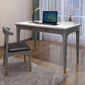 None Rock Slab Computer Desk with Drawer - Solid Wood Writing Desk (Color: E, Size: 120 * 55 * 75CM)