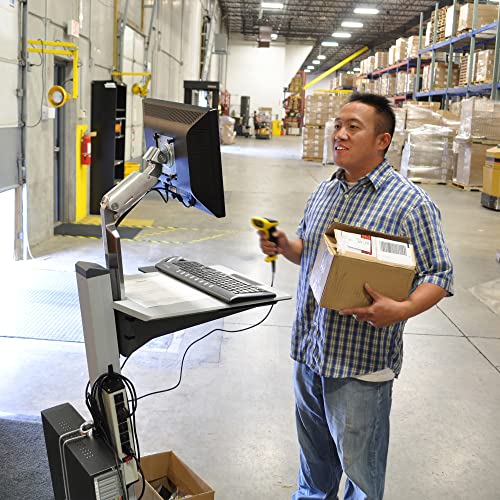 Ergotron Neo-Flex Rolling Computer Cart - Mobile Standing Desk Workstation - Grey