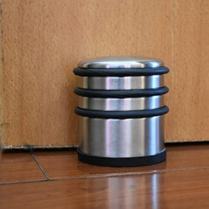 None Stainless Steel Round Decorative Heavy Duty Door Stopper Holder - Color D