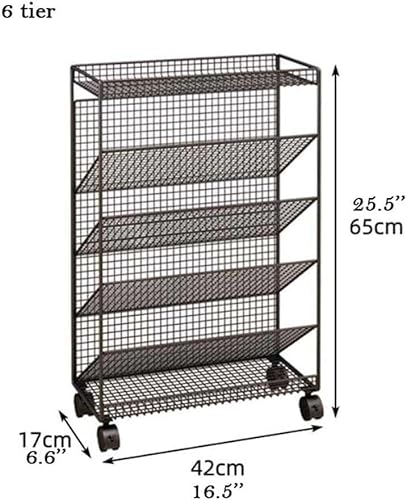 Generic Black Shelf Book Cart with Lockable Casters - Multi-Functional Rolling Library Cart