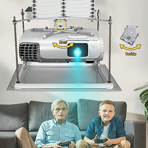 CGOLDENWALL Electric Projector Lift Ceiling Hanger Mount with Wireless Remote (Customizable) - 0.7 M Running Distance