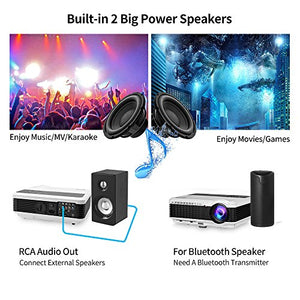 EUG LCD LED Multimedia HD Video Projector 4600 Lumens 1280x800 1080P Digital Movie Gaming Projector HDMI USB TV AV VGA Audio for Laptop PC Smartphone DVD PS4 Xbox Wii Home Theater Outdoor Party