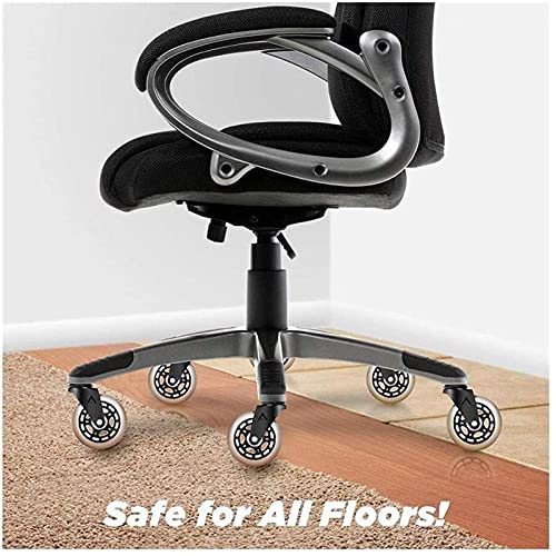 Castor 5part Replacement Office Chair Castors with Universal Shaft - High Performance Floor Protection 3-inch Wheels - DIY Replacement Parts