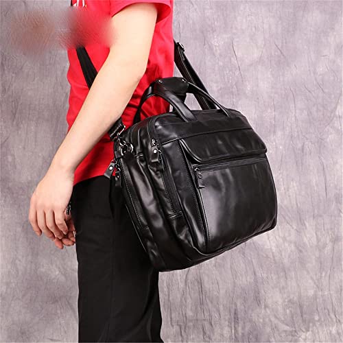 FENXIXI Retro Men's Bag Business Fashion Men's Briefcase 15.6 Inch Laptop Bag Multifunctional Messenger Bag Men (Color : A, Size : 40 * 32 * 13cm)