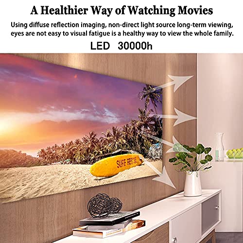 CZYNB Projector 2021 Upgraded Portable Video Projector, Multimedia Home Theater Movie Projector, Compatible with Full HD 1080P and 140'' Display Supported HDMI/VGA/USB/AV/Laptop