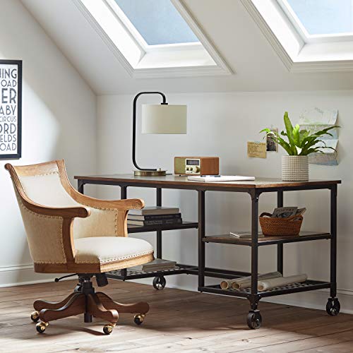 Stone & Beam Elias Industrial Metal Office Computer Desk, 60"W, Brown/Black