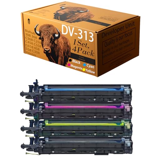 MYNVY DV313 Developer Unit Replacement for Konica Minolta Bizhub Printers (C/M/Y/K 1Set)