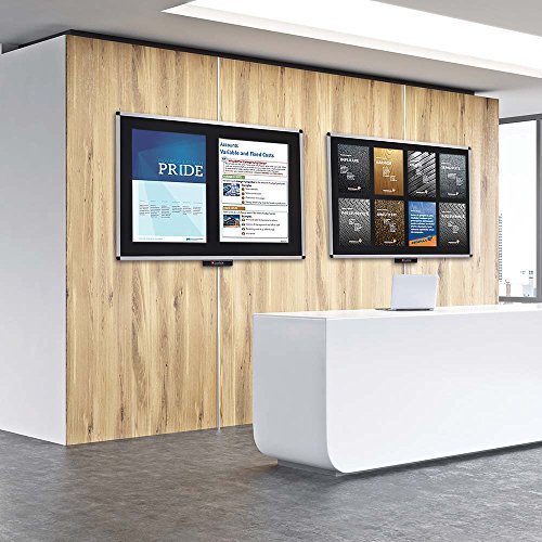 Justick by Smead, Premium Aluminum Frame Bulletin Board, 48"W x 36"H, with Electro Surface Technology, Black (02563)