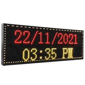 P10 outdoor WIFI full color led sign 39"x14'' programmable led scrolling display with high resolution for advertising