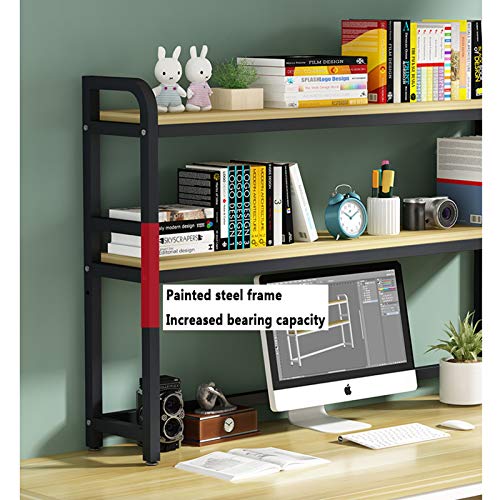 Zenglingliang Desktop Bookshelf 3-Tier Organizer with White Metal Frame - Adjustable Countertop Display Rack