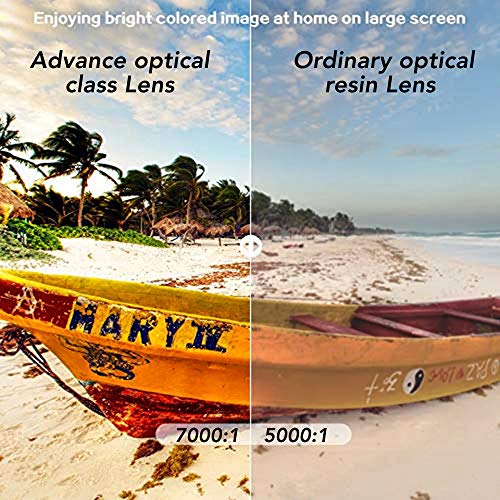 GooDee Portable Outdoor Movie Projector – Native 1080P Home Theater Video Projector, Full HD LCD 300 Inch, contrast 7000:1 with 100,000 Hrs Lamp Life, Compatible with PC, PS4, TV Stick, HDMI, YG620