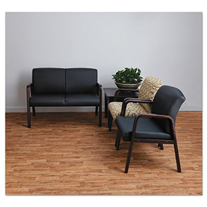 Alera ALERL4351M Reception Lounge Series Guest Chair, Mahogany/Tan Fabric